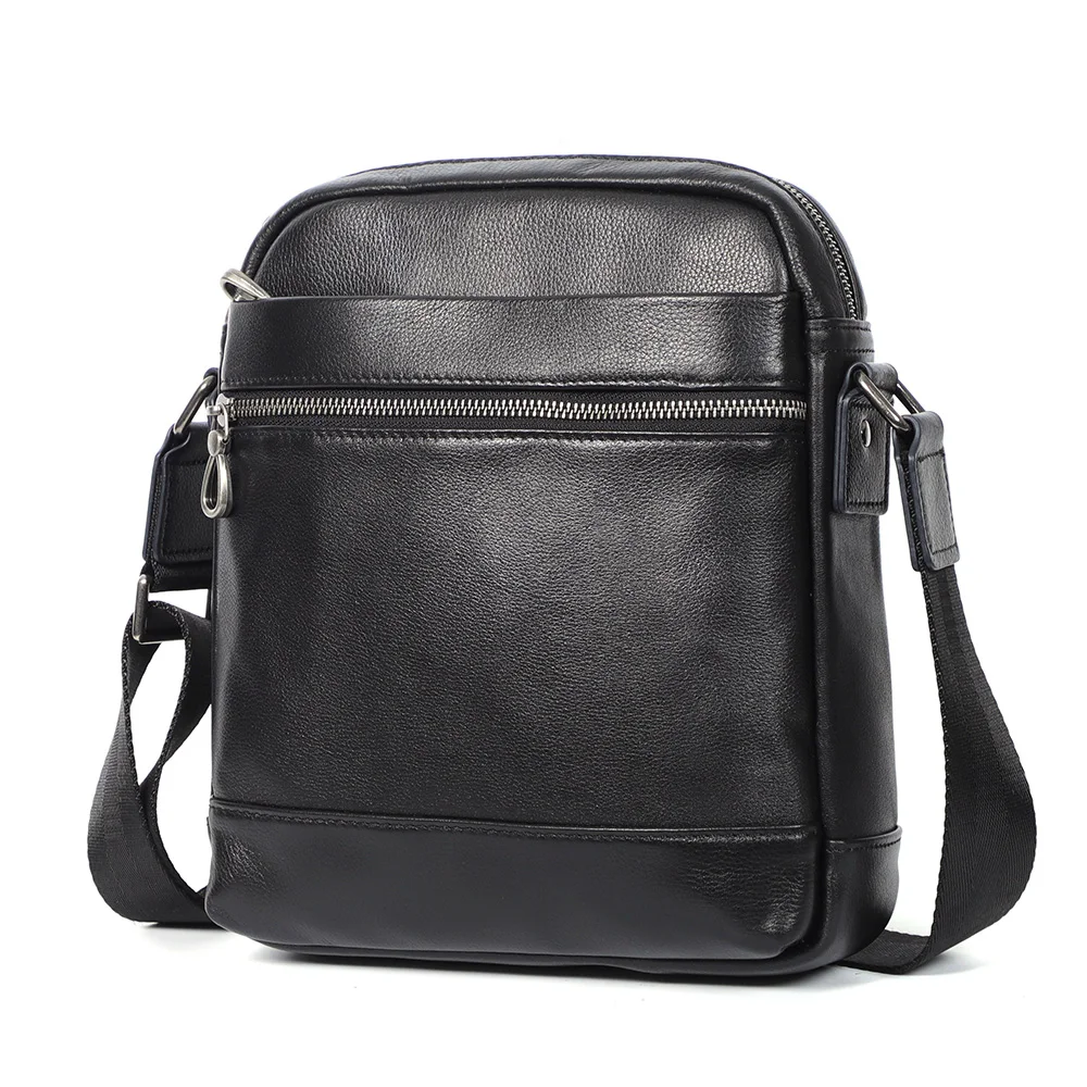 Men\'s Small Shoulder Bags Men\'s Bag Genuine Leather Black Crossbody Bags For Men Small Flap Male Messenger Bag Men Leather