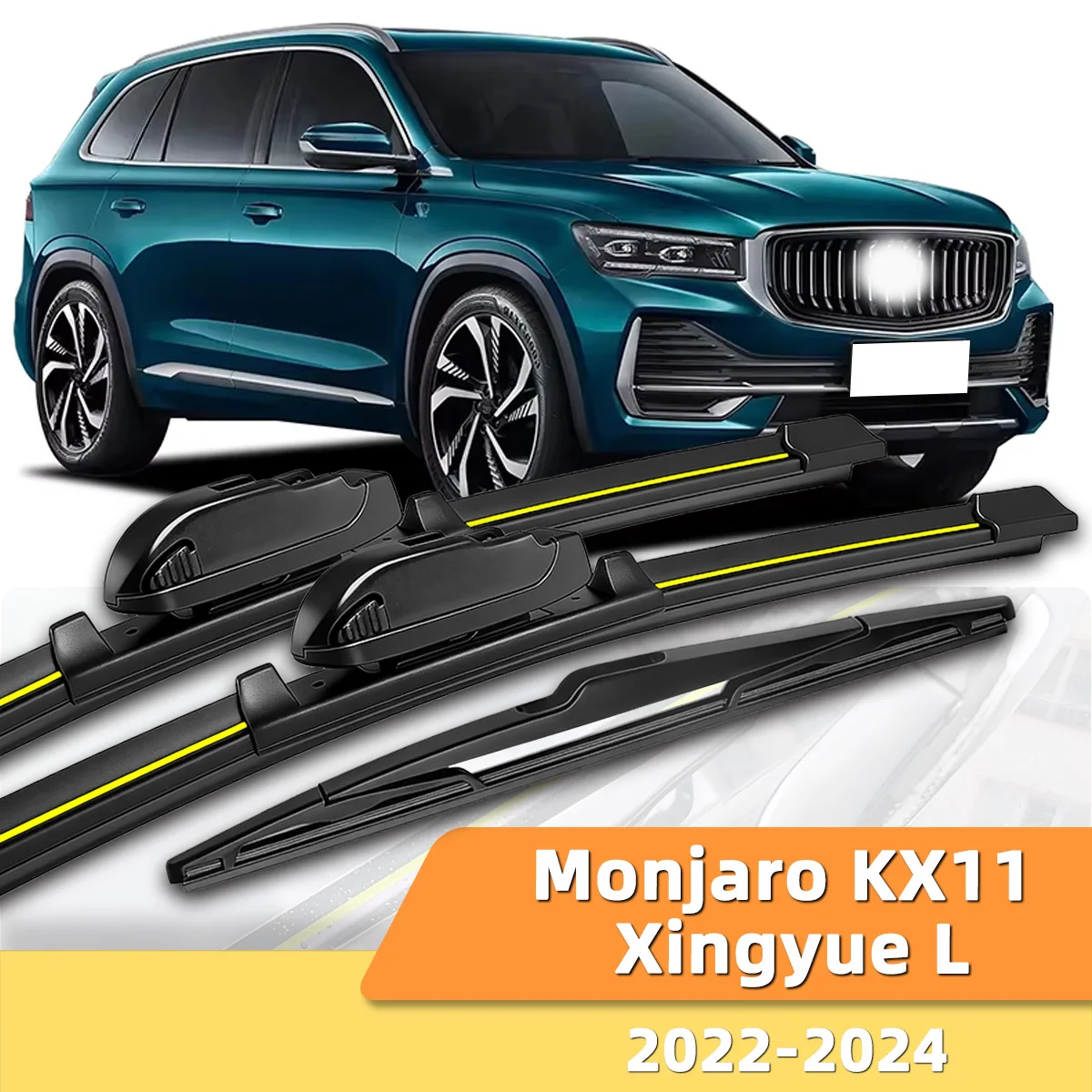 

3PCS Front And Rear Windshield Wipers Suitable For Geely Monjaro KX11 Xingyue L 2022-2024 Automotive Windshield Accessories