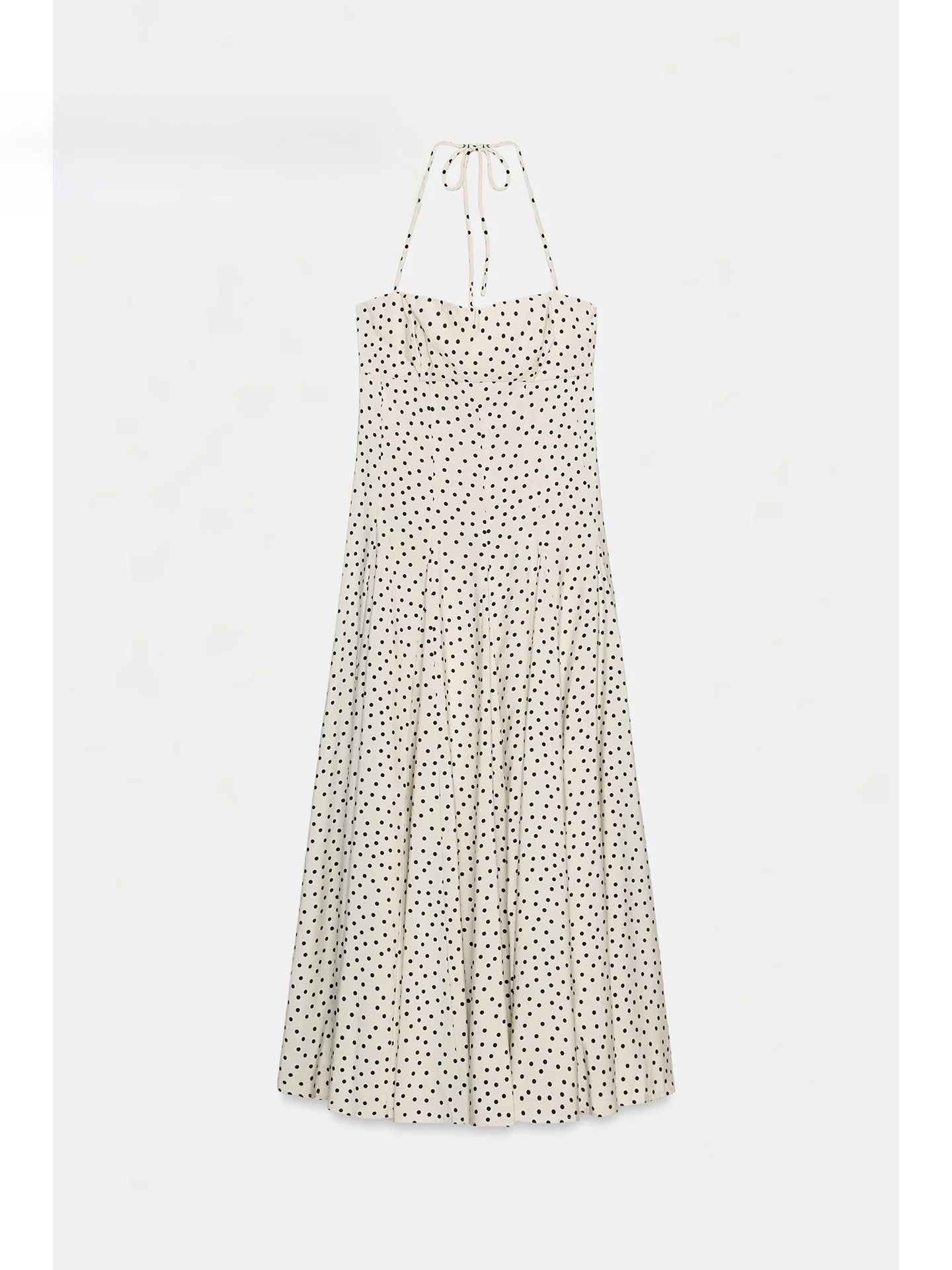 Summer 2026 Holiday Style Midi Dress Gingham Print Draped Neckline Sleeveless A-Line Skirt Casual Loose Fit Streetwear