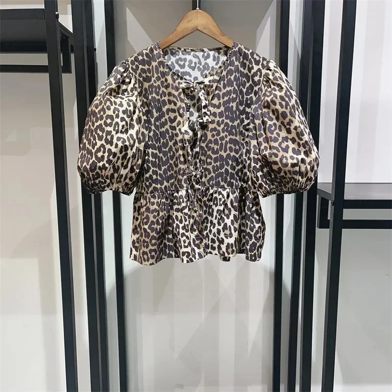 Fashion Trend White or Black Sweet O Neck 2024 Spring/Summer Blouse for Women