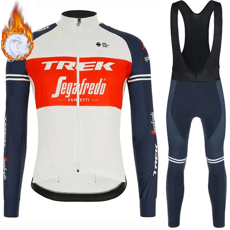 Winter Thermal Fleece Cycling Jersey 2024 TREK Man Pro Team Complete Men Set Men\'s Clothing Mountain Bike Bib Mtb Male Retro