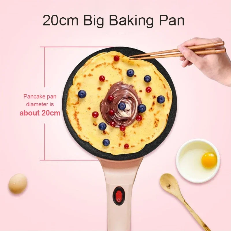 110V/220V Electric Crepe Maker Pie Baking Pan Non-stick Pancake Cooking Machine Chinese Spring Roll Pizza Griddle Cooker EU US