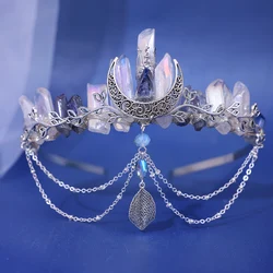 Bridal Wedding Natural Quartz Tiara Headpiece for Women  photography props Elves Festivals gifts