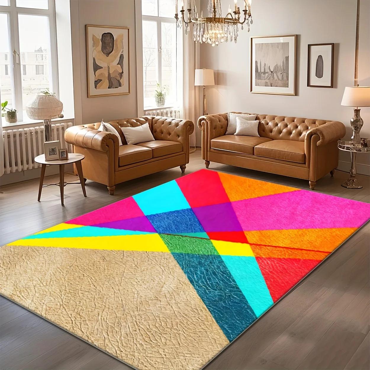 Modern Pop Art Style Carpet Non Slip Soft Texture Rug For Home Office Dining Room Decoration
