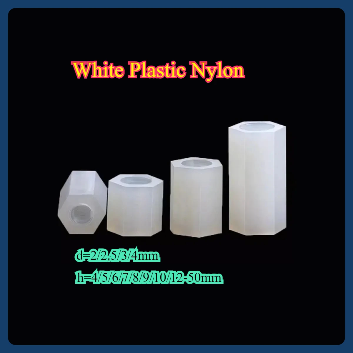 

White Plastic Nylon/Threaded Hexagonal Two-Way Isolation/Nylon Pc Spacing Column