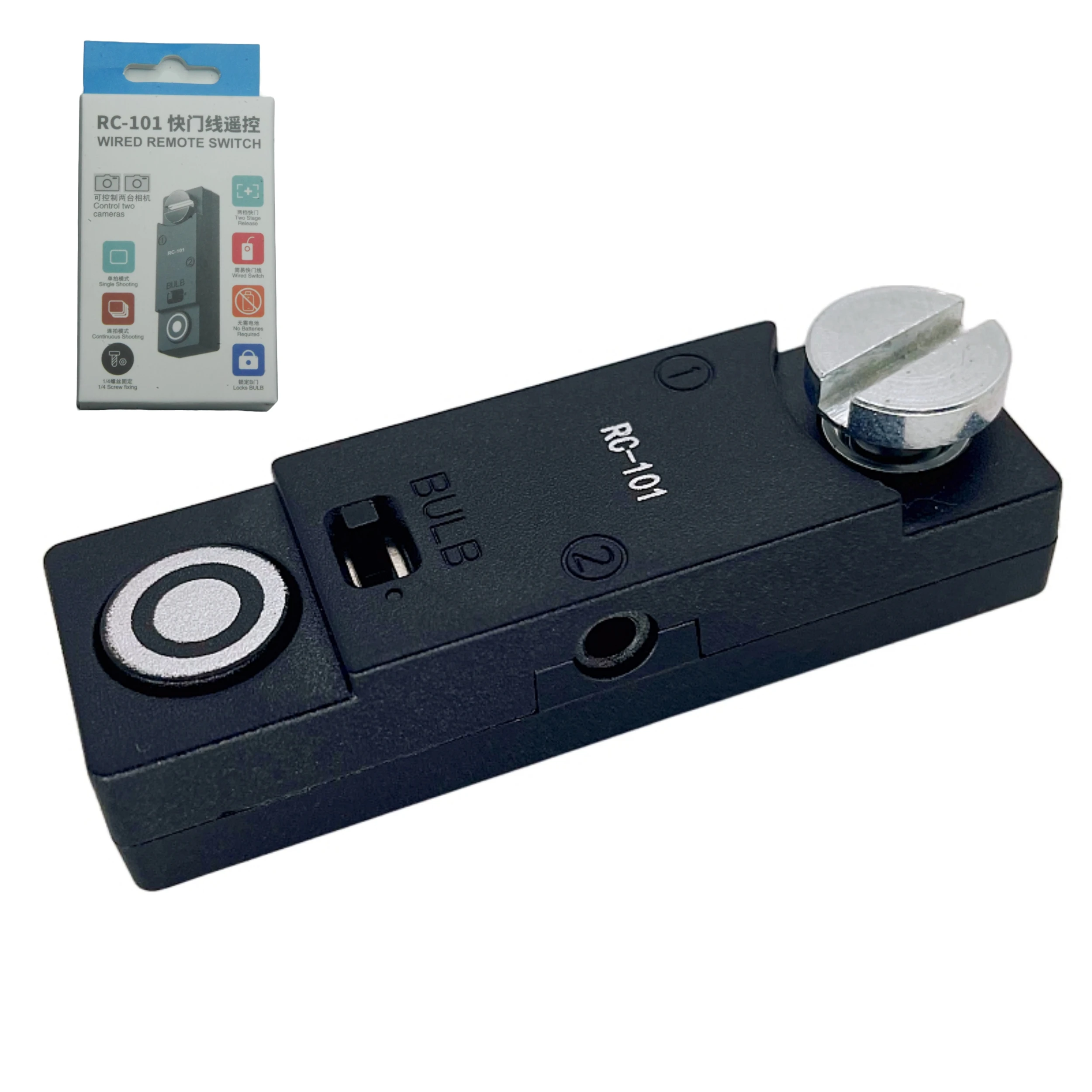 المزدوج السلكية مصراع كابل التحكم عن بعد مع 1/4 المسمار لكانون نيكون سوني بانسونيك فوجي كاميرا قفص علوي مقبض قبضة ستابليزر