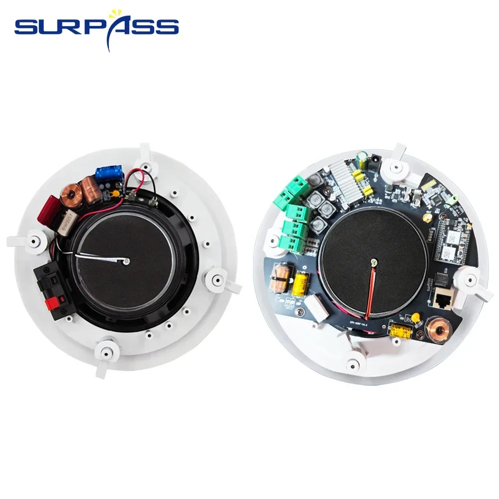 6 بوصة 30 واط 2 قطعة واي فاي بلوتوث نظام السقف المدمج في الفئة D مضخم رقمي نظام الصوت المنزلي لمكبرات الصوت المسرحية