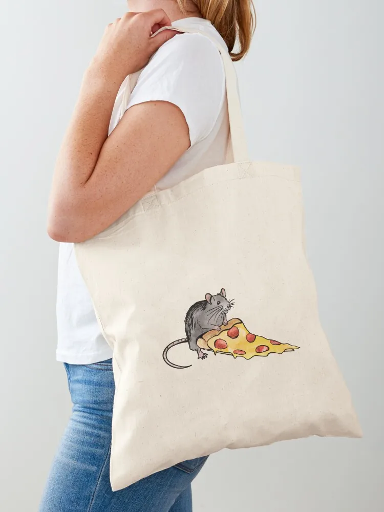 

Pizza Rat Tote Bag hand bags cute pouch bag Canvas bag for women custom fabric
