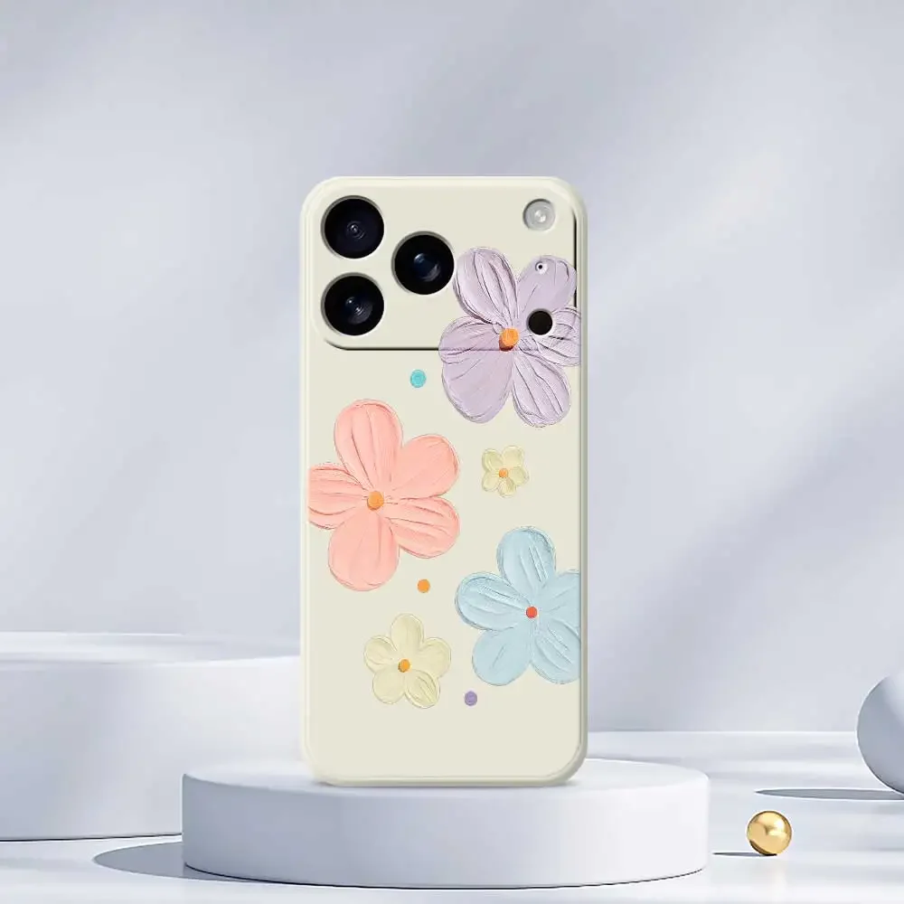 Bloemenpatroon Telefoonhoesje voor iPhone 17 16 15 14 Pro Max Plus 11 12 13 Pro Max Mini XS Max XR X 7 8 Plus 16e Siliconen Cover Capa