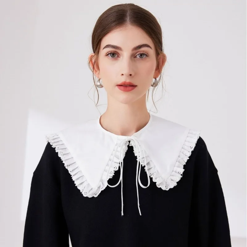 New Style Lapel Shawl Fake Collar Shoulder Wrap Student Adjustable Sweater Hoodie Fake Collar Ruffle Detachable Collar