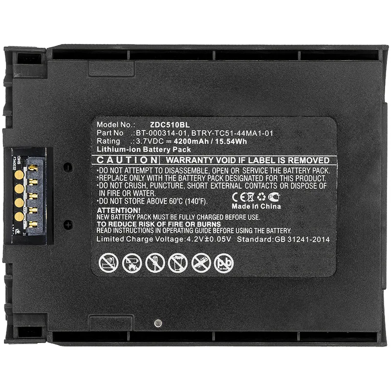 4200mAh Replacement Battery BT-000314 BT-000314-01 BTRY-TC51-44MA1-01 for Zebra TC51 TC56 TC57 TC510 TC510K Scanner Batteries