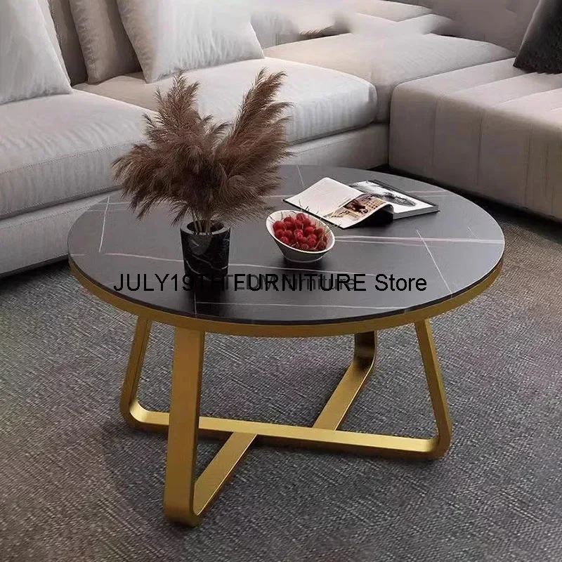 

Simplicity Black Coffee Tables Round Nordic Advanced Sense Luxury Coffee Tables Marble Effect Unique Couchtisch Home Furniture