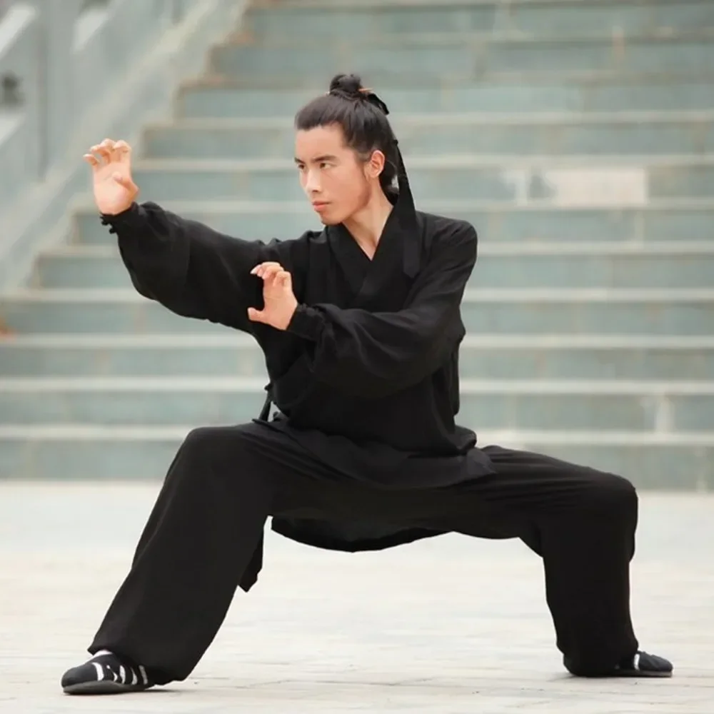 عالية الجودة القطن الكتان الملابس مجموعات الرجال النساء تاي تشي دعوى ممارسة الملابس فنون الدفاع عن النفس موحدة الطاوية الكونغ فو بلوزات + السراويل