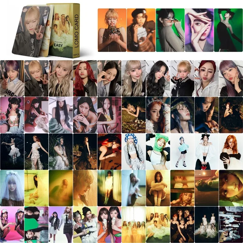 LE SSERAFIM 3rd Mini Album "EASY" LOMO Collectible Card Set - 55-Piece Limited Edition with Custom Storage Case