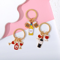 New Fashion Keychain Mini Enamel Keychain Beer Cup Series Keychain For Women and Men Birthday Party Gift