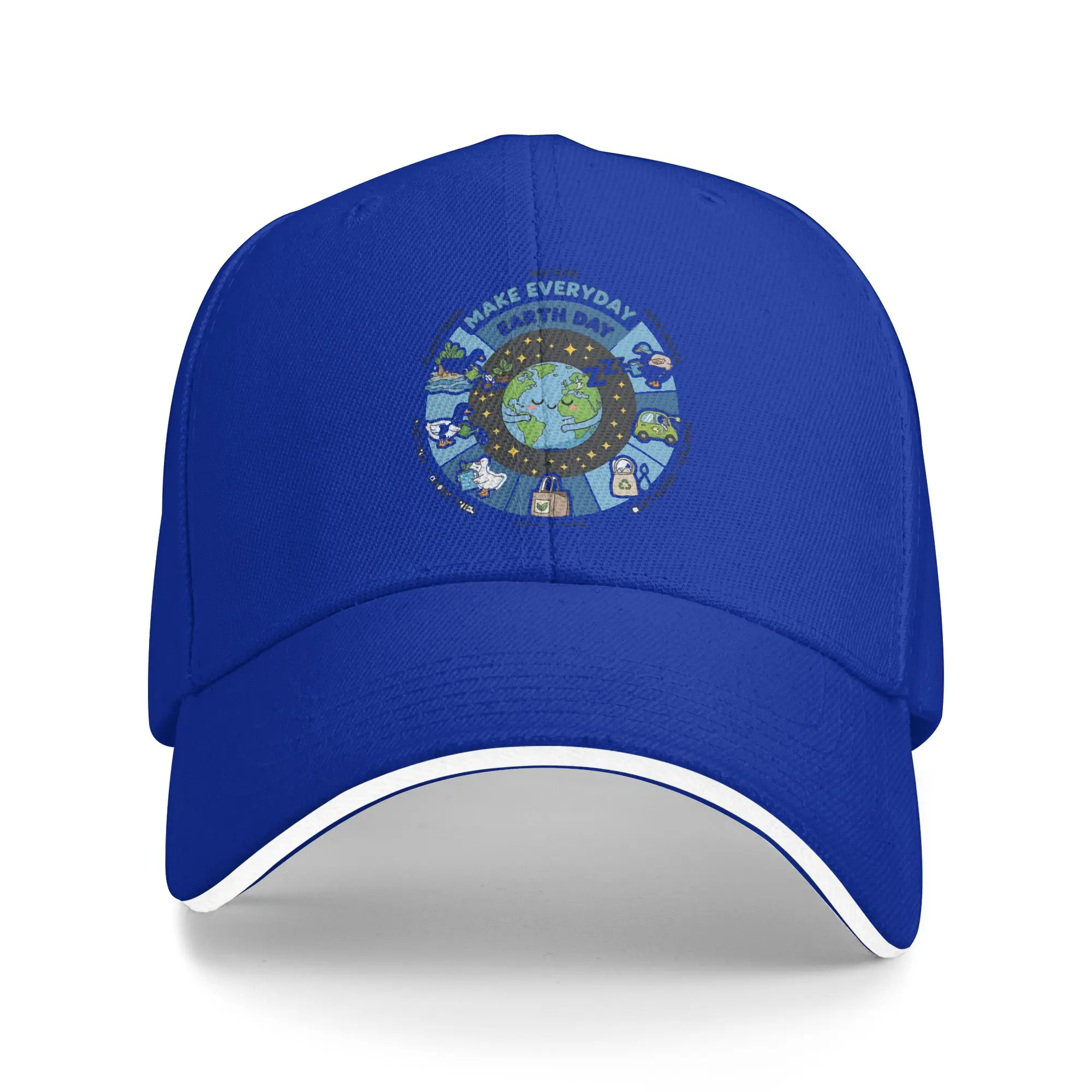 Every Day Earth Day Save Planet Baseball Cap Retro  Sandwich Hats Unisex Style Breathable Dad Hat Running Golf