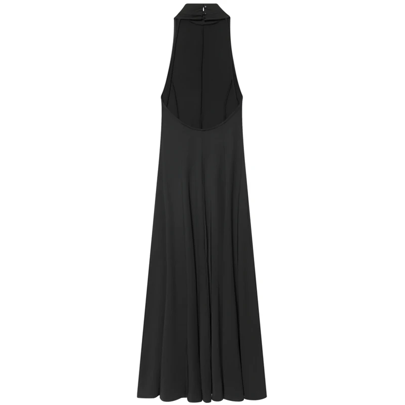 HXAO 2025 Black Halter Dress Womens Dresses Lady Luxury Prom Party Dresses Sleeveless Backless Vestidos Elegant Cocktail Dresses