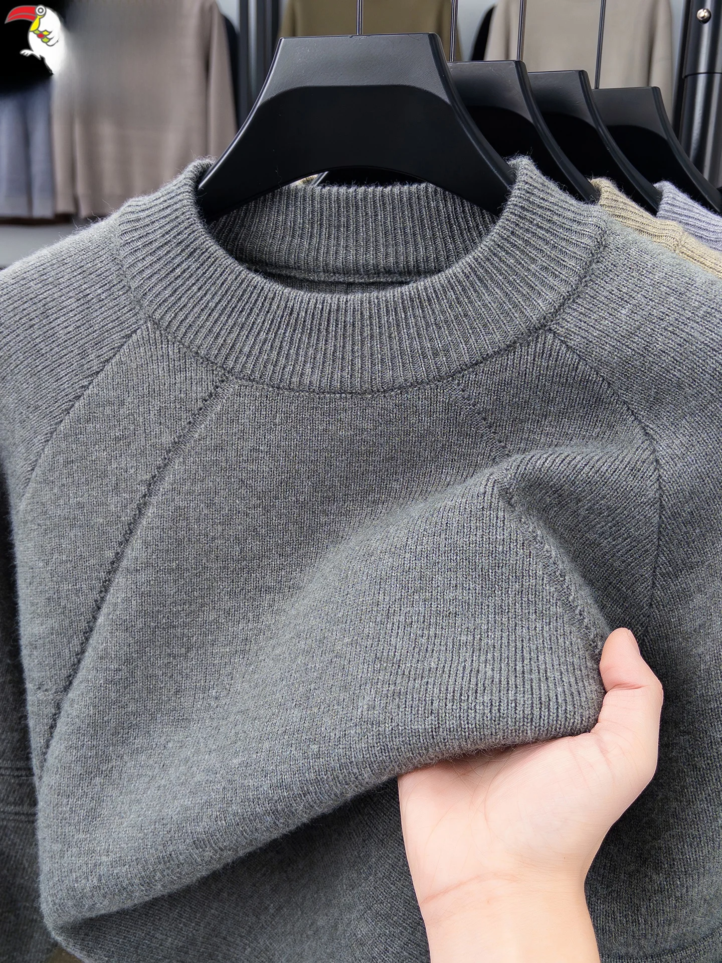 

Мужской вязаный шерстяной свитер TUCANO с круглым вырезом, повседневный, универсальный, зимний, модный, с длинным рукавом, термобелье