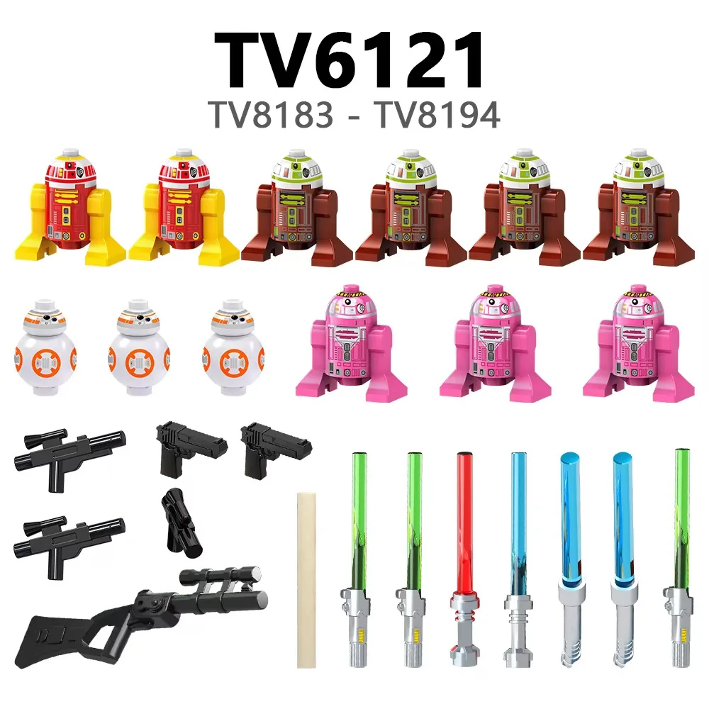 Hot Toys New TV6120 TV6121 Wolfpack Clone Trooper Building Blocks Darth Malak Plo Koon Mini Action Figure Kids Gifts
