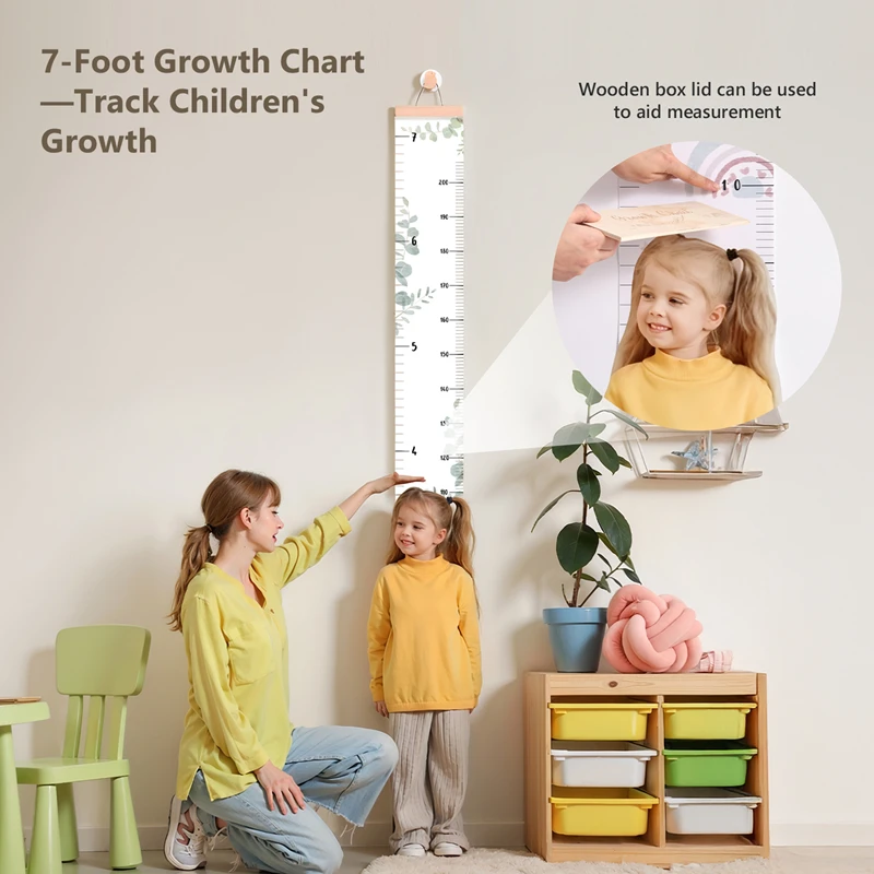 Baby Height Measuring Ruler Wooden Hanging Cartoon Pattern Height Measurement Tool Kids Height Recording Photography Accessories