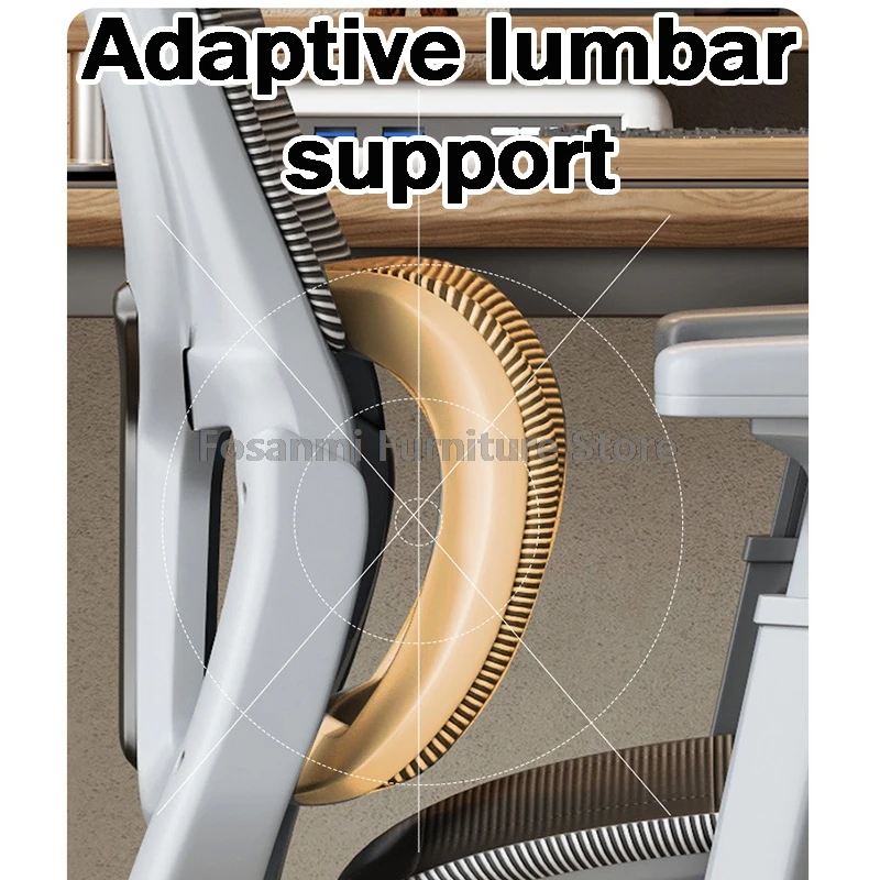 كرسي شبكي مريح عالي الجودة مع دعم قطني قابل للتعديل كراسي دوارة للألعاب المنزلية كرسي بذراعين للكمبيوتر قابل للتنفس