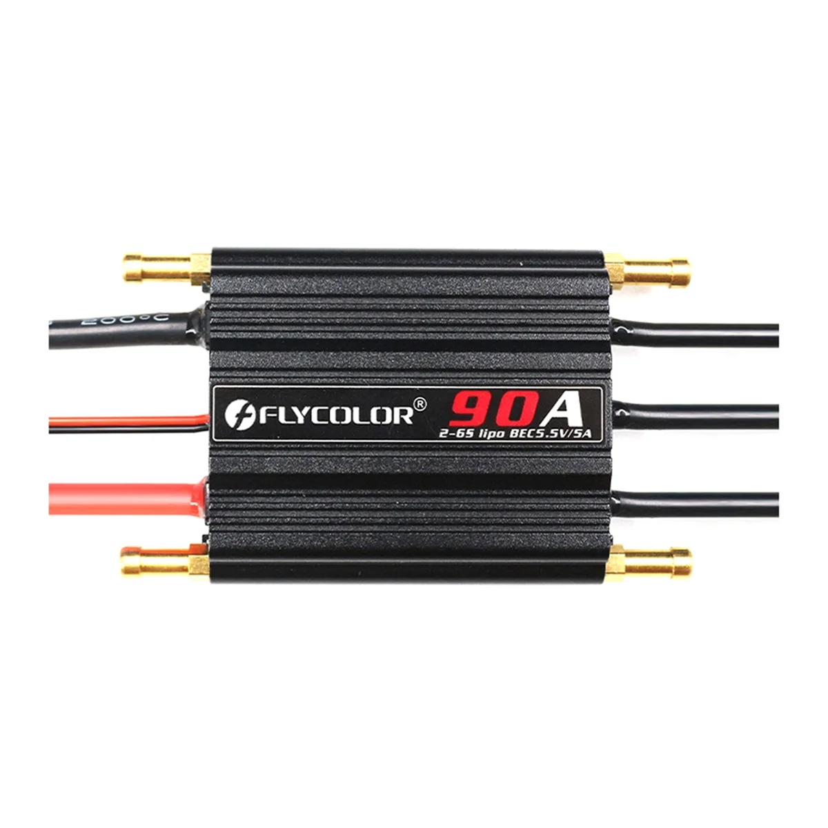 

FLYCOLOR 90A Brushless ESC Speed Controller Progaming Card 2-6S Lipo BEC 5.5V/5A for RC Boat Car