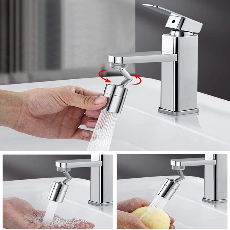 360° Universal Kitchen Faucet Anti-splash Aerator Bathroom Tap Rotatable Faucet Sprayer Saving Water Tap Nozzle Extender Adapter