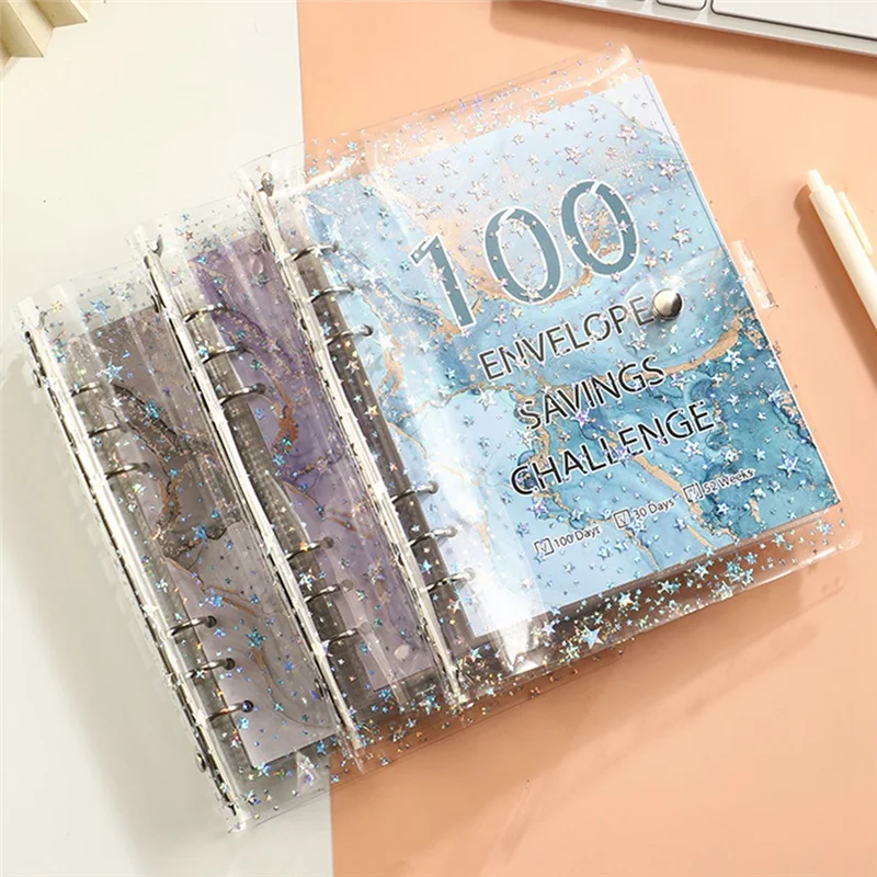 GO-100 Envelope Challenge Binder Savings Binder For Save 5050 With Cash Envelopes For Budget Planning