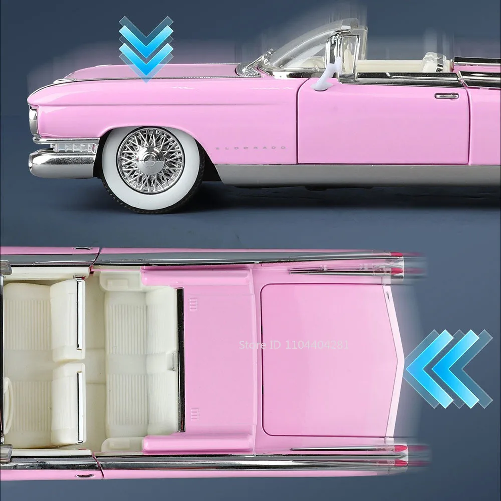1:24 Eldorado Escalade coches de aleación modelo de juguete ruedas convertidas supercoche en miniatura música ligera vehículo extraíble para niños regalos para adultos