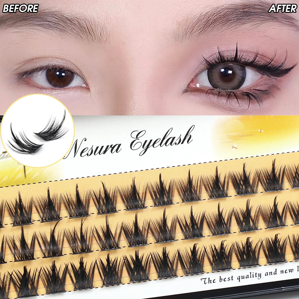 Individuele Zachte Nepwimpers 1 Doos Manga Natuurlijke Pluizige Dikke Clusters Valse Wimpers Handgemaakte Lash Extensie Cosmetische Oogmake-Up