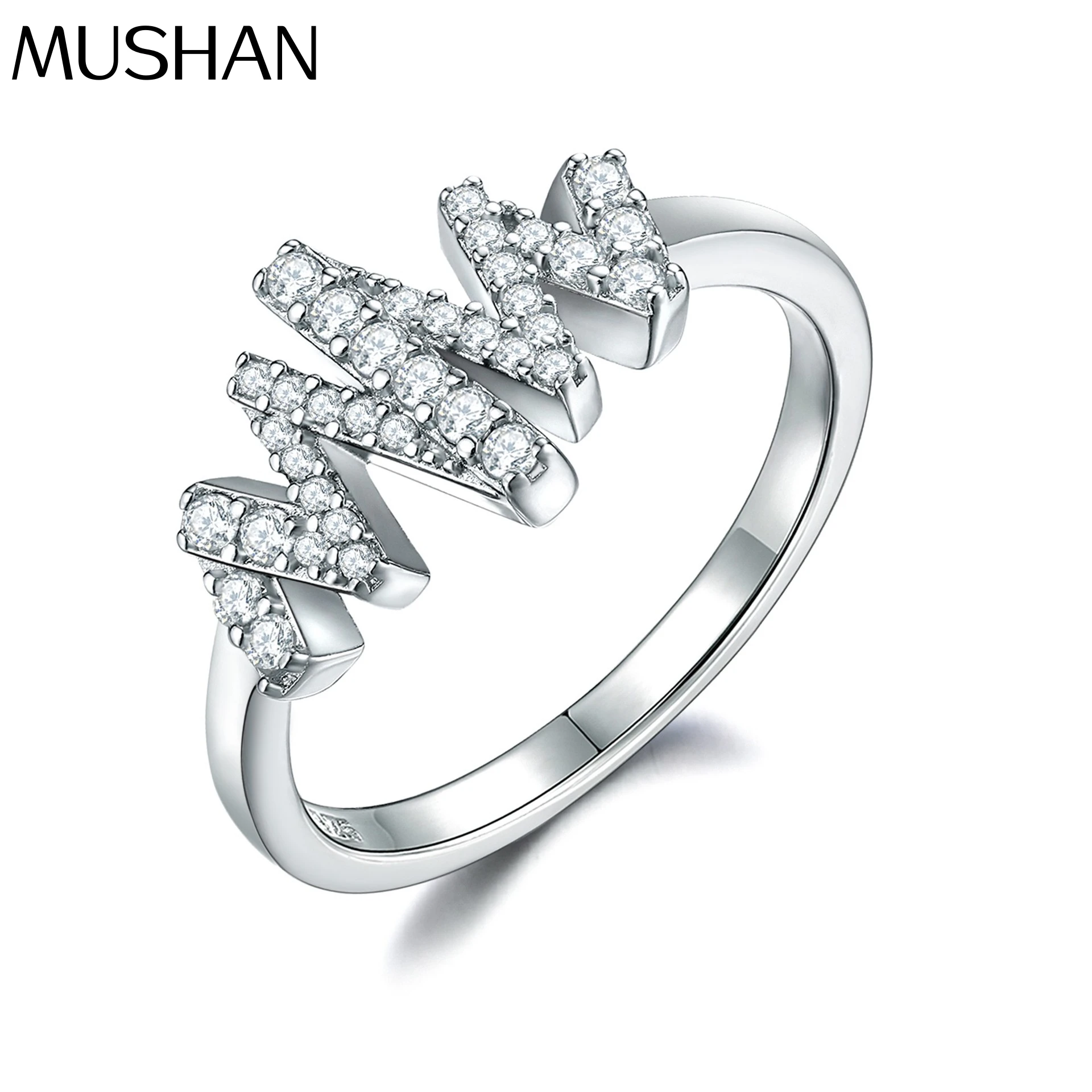 

MuShan Designer Jewelry 925 Sterling Silver Ring Zircon 5A Grade Cushion Bridal Party Ladies 18K Gold Plated Fine Jewelry Rings