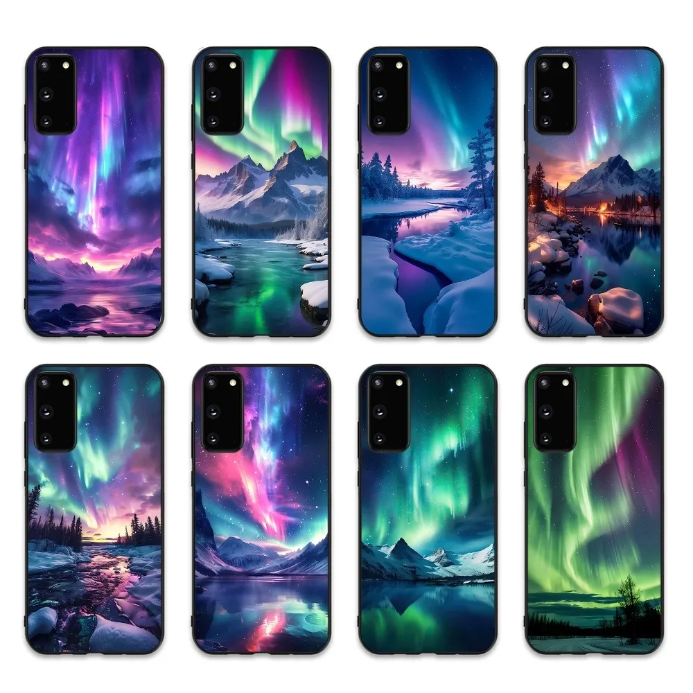 Beautiful Northern Lights Phone Case For Samsung S 9 10 20 21 22 23 30 23 24 plus lite Ultra FE S10lite Fundas