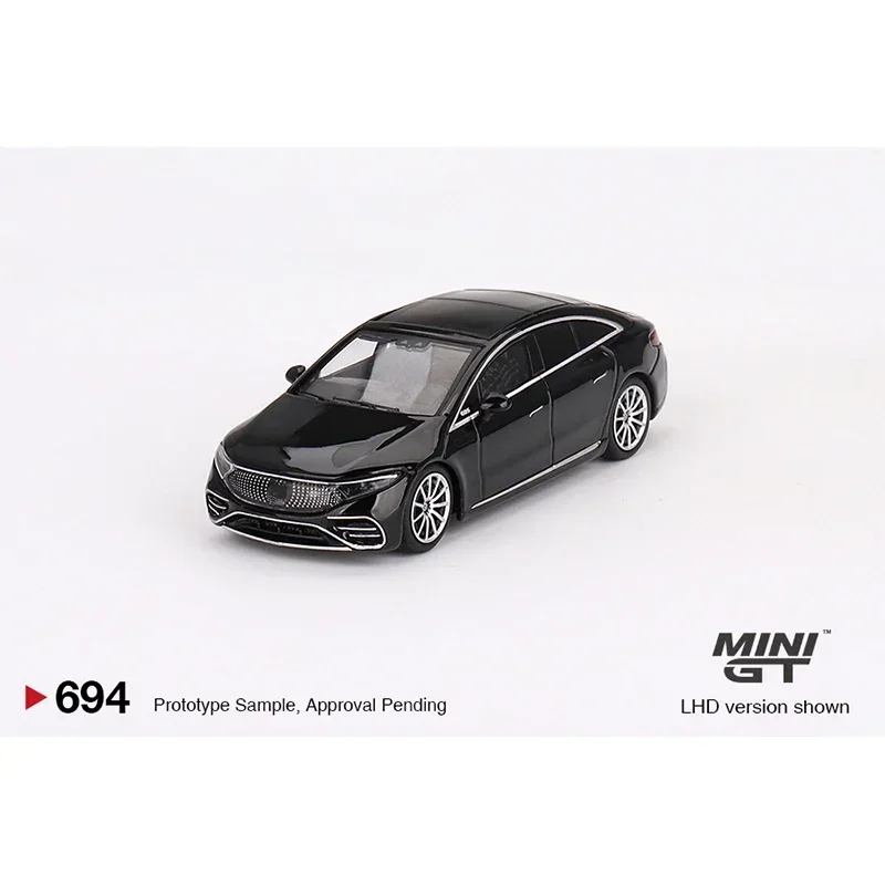 MINIGT en Stock 1:64 Benz EQS 580 4MATIC noir 694 moulé sous pression Diorama modèle de voiture jouets