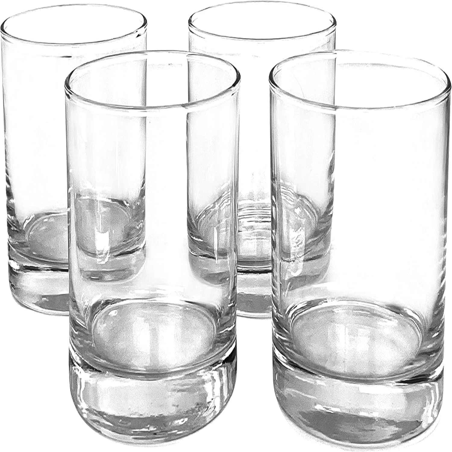 Old Fashioned Glass for Candlemaking, Votive Holder 4 Pack - Made Clear Glass