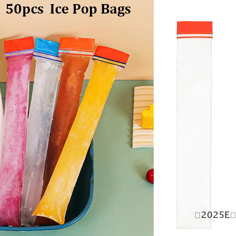 

50 шт. прозрачные пакеты для льда, пищевой мешочек для мороженого с самозапечатывающейся крышкой, комплект для летней вечеринки 5*28 см