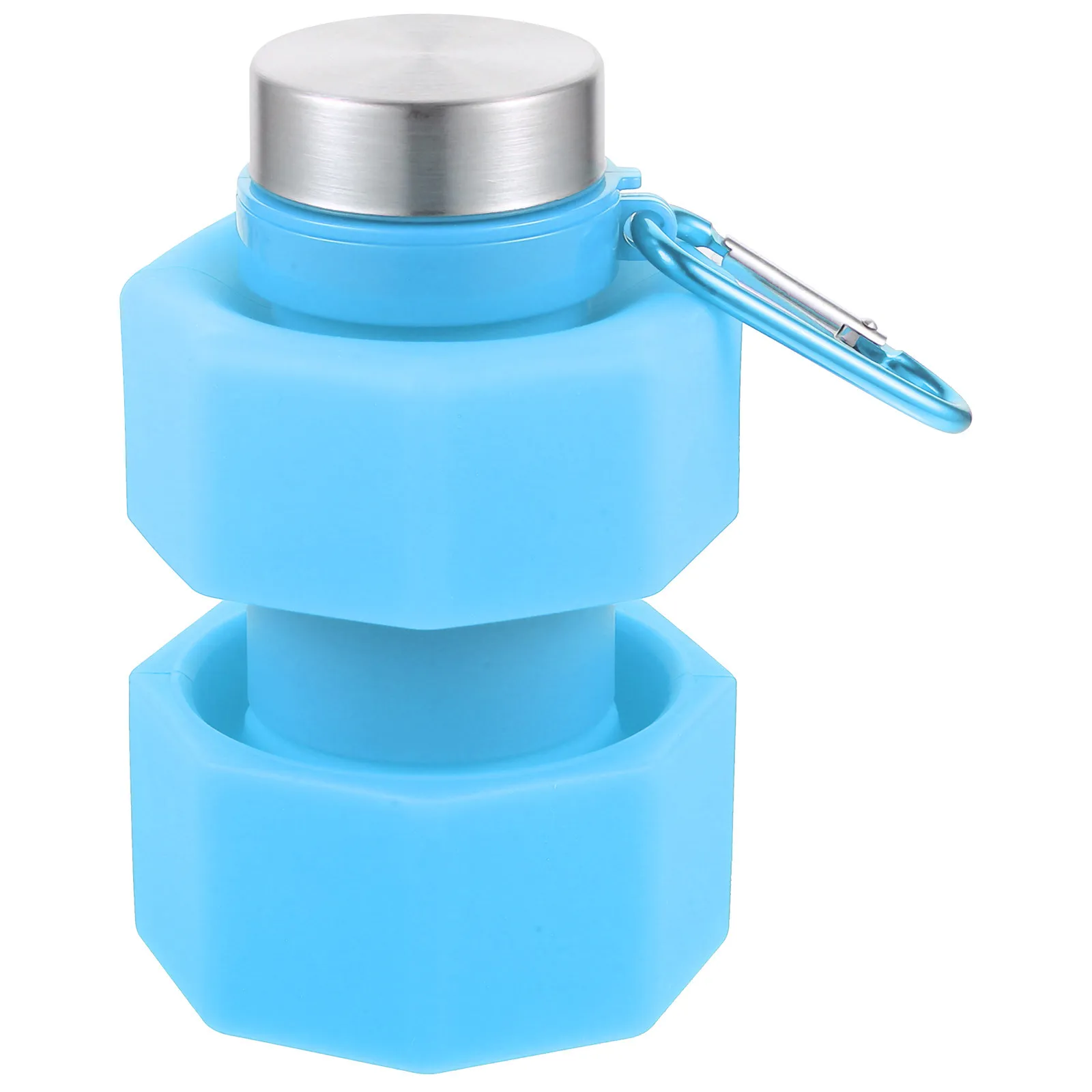 

Dumbbell Water Bottle 600Ml Silicone Stainless Steel Portable Fitness Bottle For Gym Yoga Running Travel