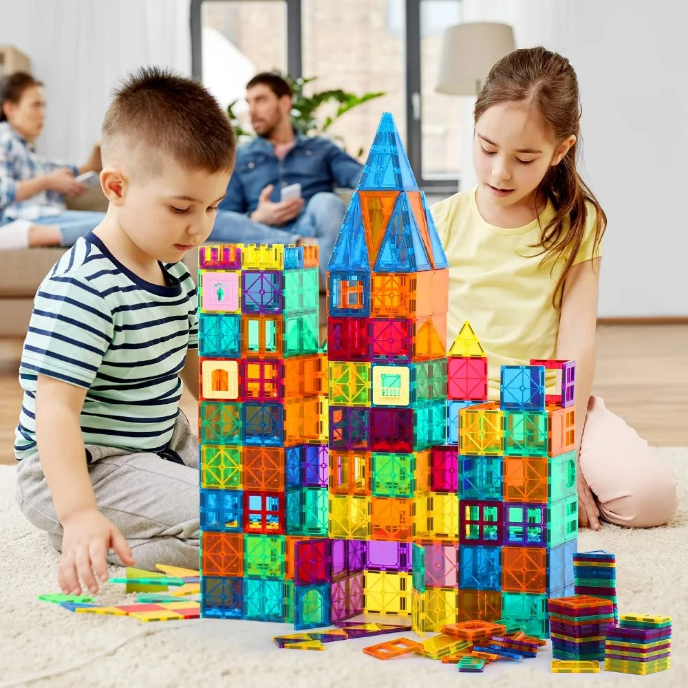 Blocchi magnetici Magneti educativi STEM Giocattoli per bambini Set di costruzioni di design di compleanno Regali per bambini Giocattolo magnetico