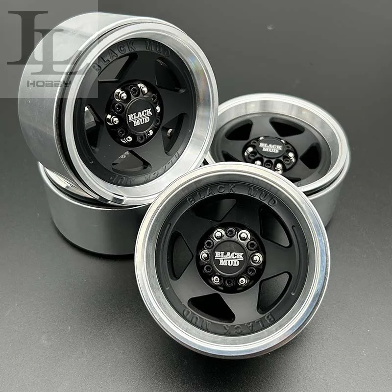 

4PCS 1.9 2.2 simulated retro climbing car black mud wheel hub for 1/10 RC Crawler Car tank 300 easy to control SCX10 TRX4 Trx6