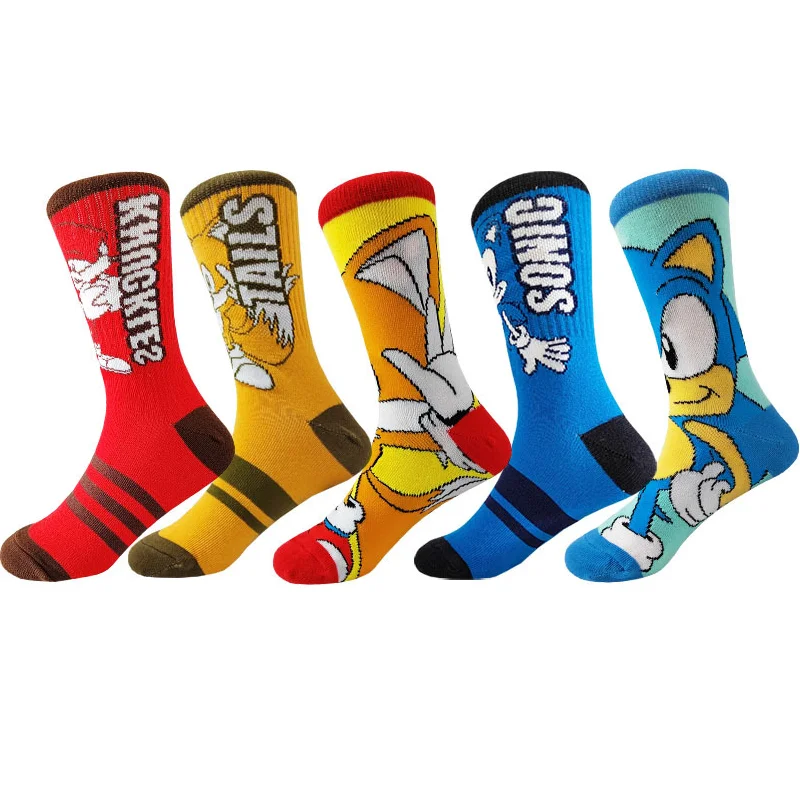 

Sonic Socks Cartoon Knitted Anime Figure Amy Rose Shadow Cotton Socks Pure Cotton Children's socks Fashion Trend Tube Sock