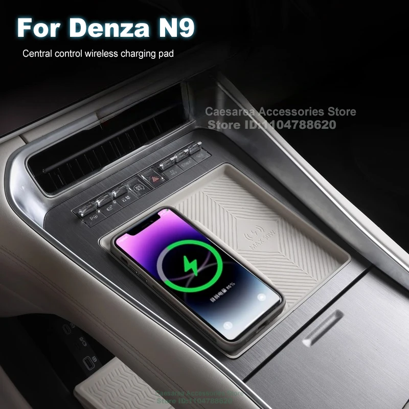 

For Denz N9 2025 2026 Car Central Control Gear Panel Silicone Pad Wireless Charging Water Cup Waterproof Interior Accessories