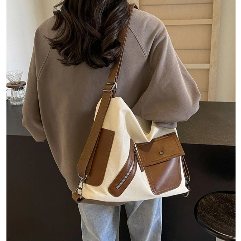 

2025 New Large Capacity Commuter Crossbody Bag Casual Tote Bag Simple Backpack Practical Three-Purpose Bag