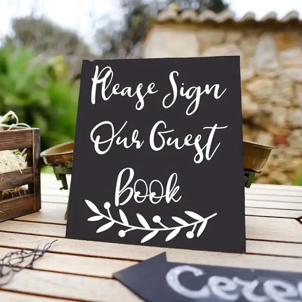 1 pc Please Sign Our Guest Book, Wedding Sign DIY Guest Book, Sign Chalkboard Sticker, Wedding Ceremony Decor, Wedding Supplies