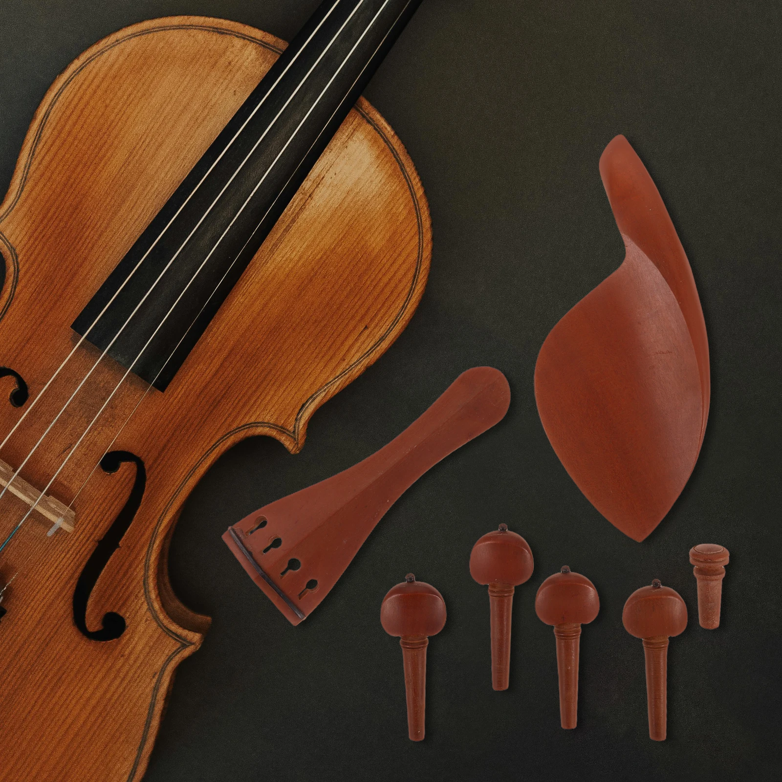 

Neck Rest Violin Knob Endpin Tail Semi Fitted Bridge Bracket Chinrest for Tuning Pegs Tailpiece