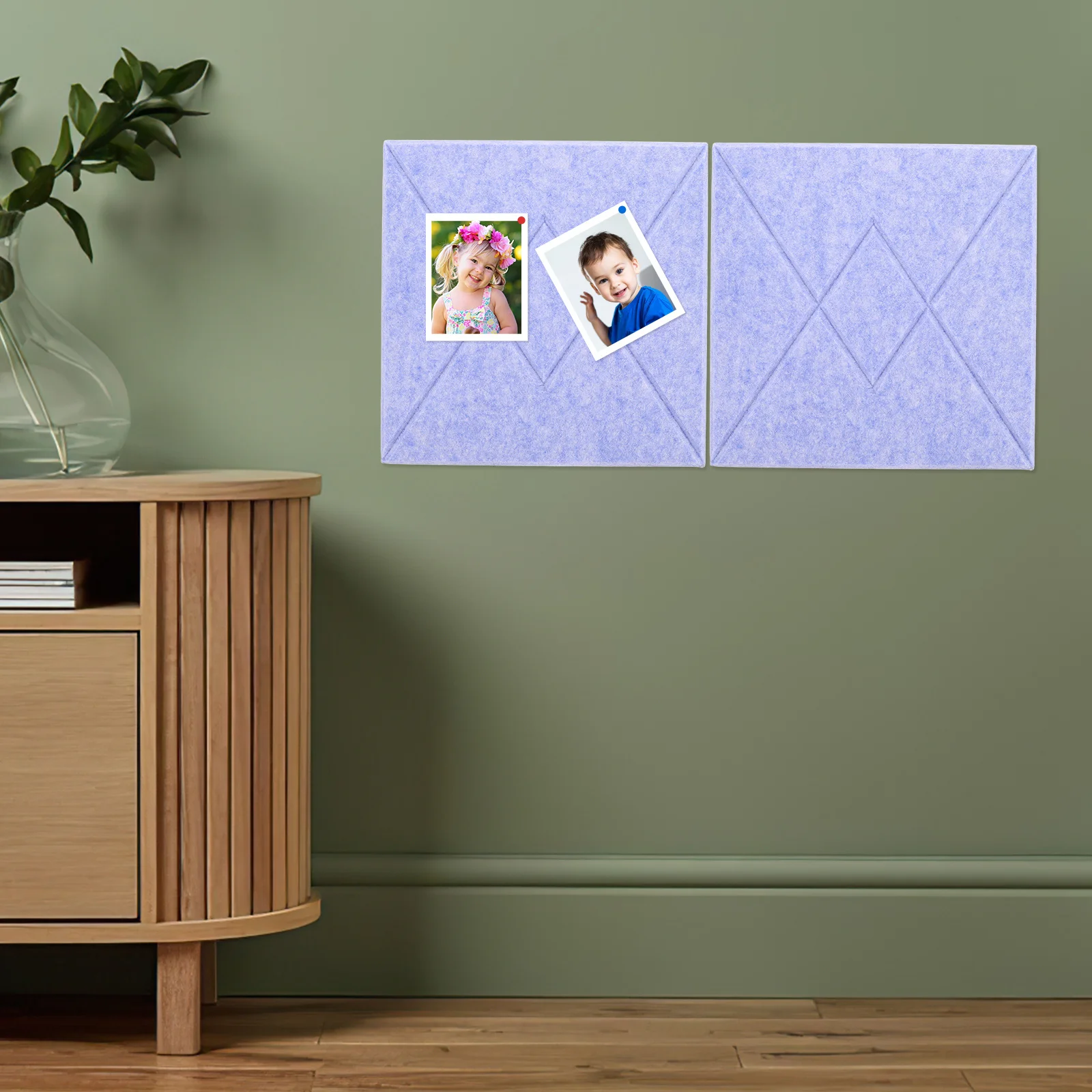 

6Pcs Felt Wall Sticker V-Shaped Stripe Pattern Sound Absorbing Photo Display Board for Kids Room Classroom Office