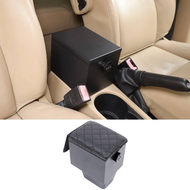 Aluminum Alloy Center Console Armrest Storage  Safe Lock Box  For 2007-2012 Land Rover Freelander 2  Car  interior Accessories