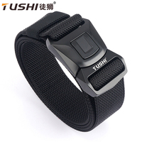 TUSHI New  Quick Release Pluggable Buckle Belt For Men Durable Elastic Tactical Belts Cowboy Outdoor Stretch Work Belt Hiking