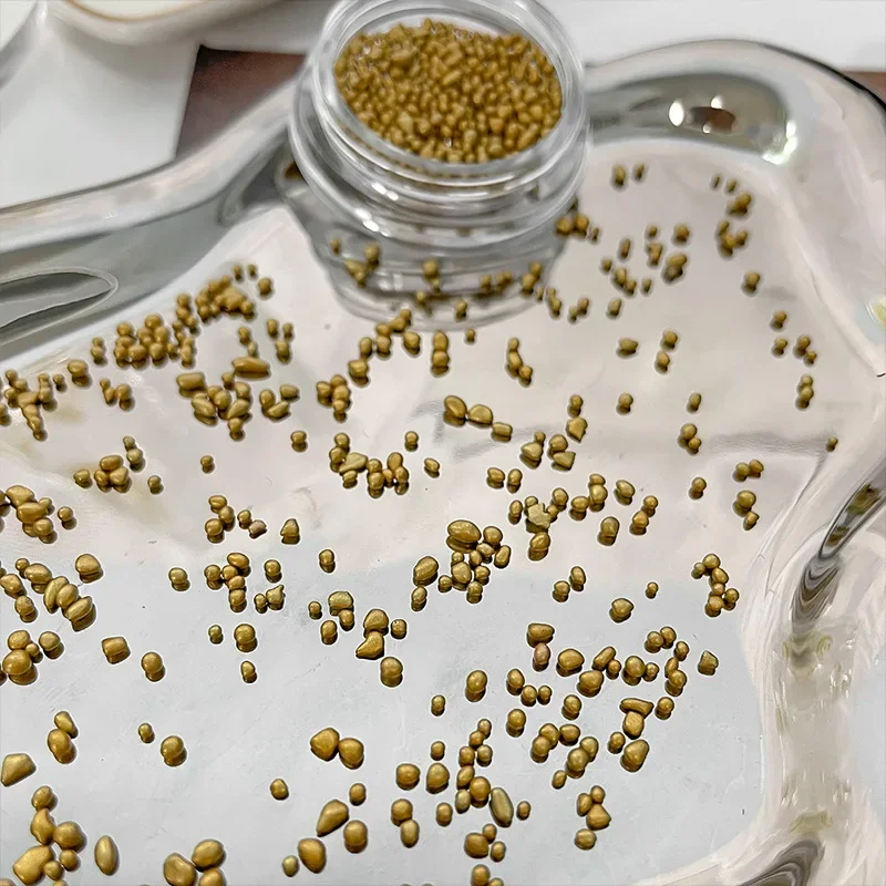 불규칙한 전기 도금 돌이 있는 반짝이는 금 및 실버 DIY 네일 쥬얼리, 1 개