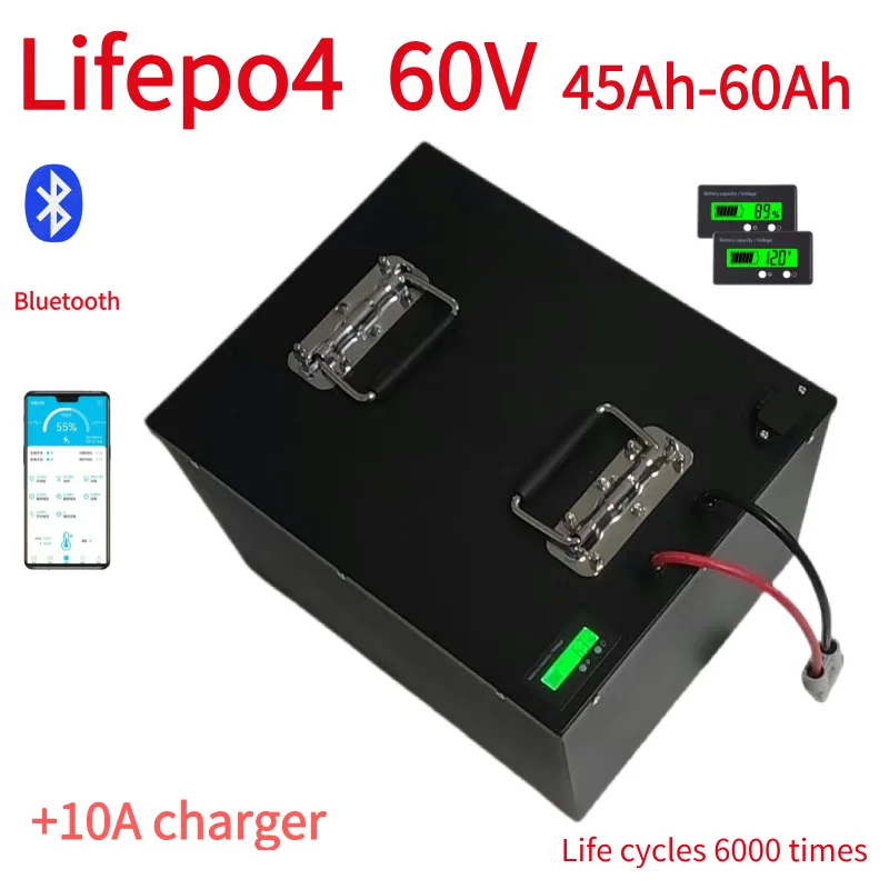 60v Lifepo4 60V 45Ah 50Ah 60Ah Lithium Battery for 3000W Mini Motorized 3wheel Adult Electric Tricycle Covered Mobility Scooter