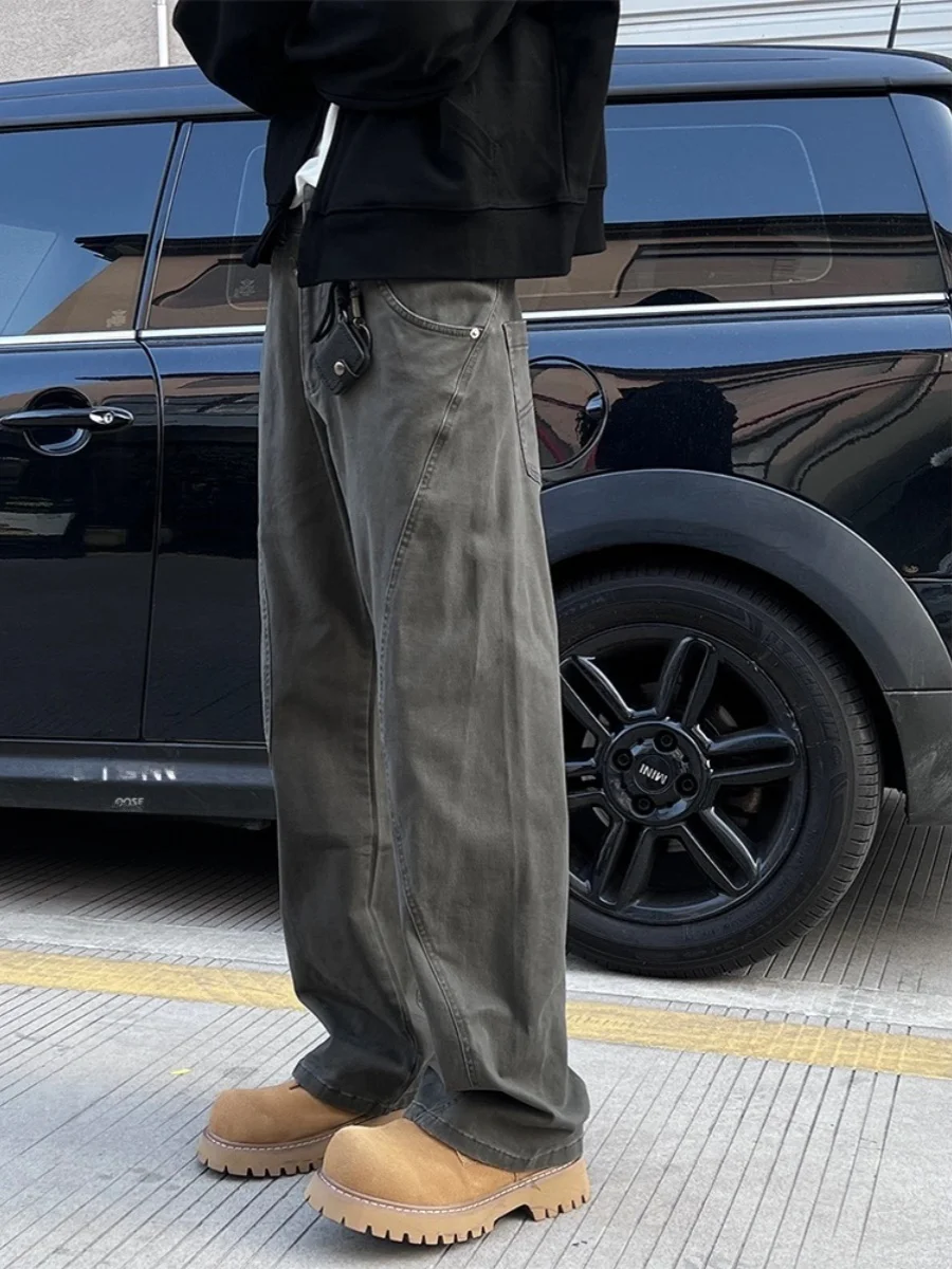 

Cleanfit American Sle винтажные рабочие брюки с изогнутыми ножками мужские повседневные универсальные джинсы свободные длинные брюки High Street