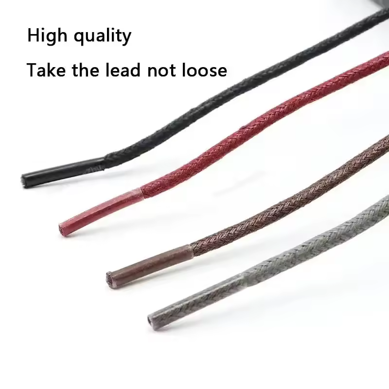 Wax Round Shoelaces for Boots and Dress Oxford Shoes Cotton Waterproof ShoeLaces Solid Polyester Rope Tie Long  80/100/120/140cm - Image 5